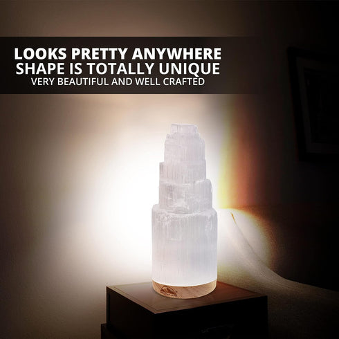 Selenite Crystal Lamp 20 cm| HIMALAYAN GLOW